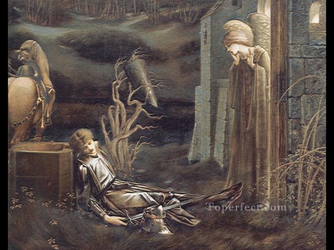 The Dream of Launcelot at the Chapel of the San Graal PreRaphaelite Sir Edward Burne Jones Oil Paintings
